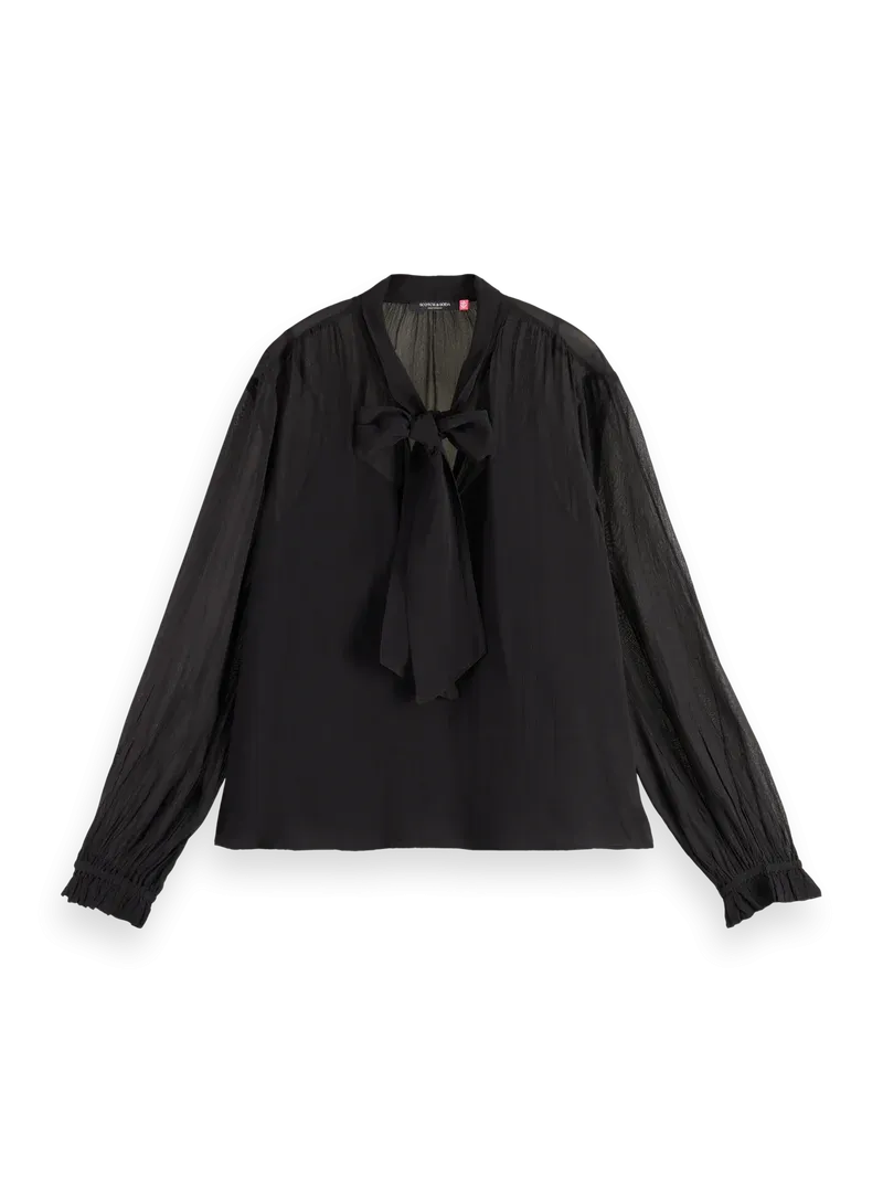 Scotch and Soda Top w/Neck Tie in Evening Black - FINAL SALE