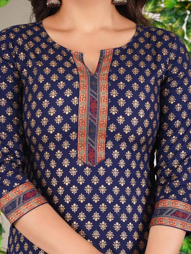Serene Blue Floral Kurta