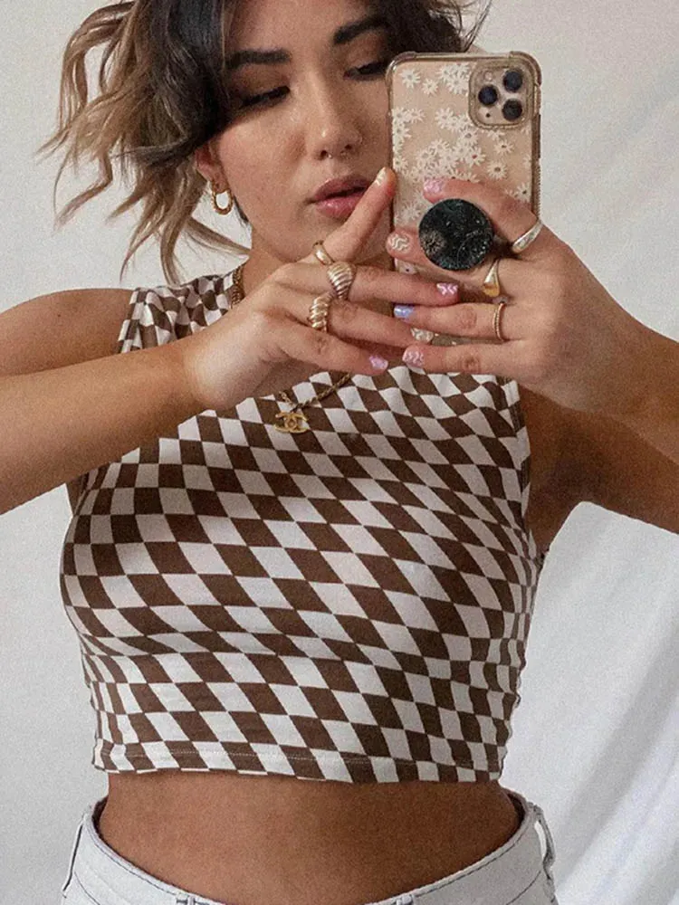 Sexy Striped Print Crop Top