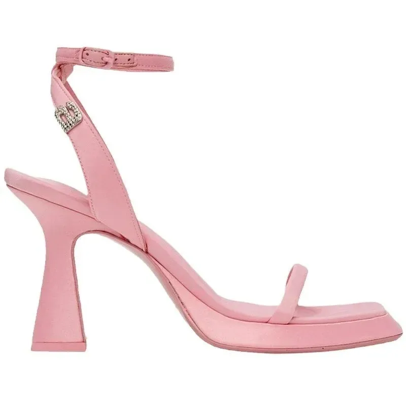 Sohiwoo  New Letter Open Toe One line Buckle Sandals with Sexy Waterproof Platform Design Versatile High Heels Women's Shoes