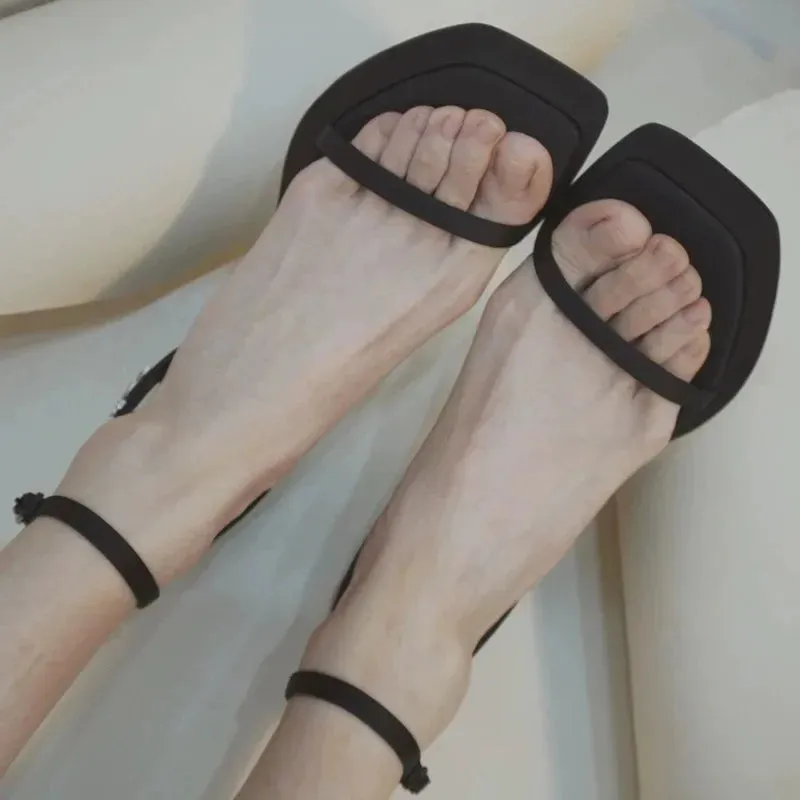 Sohiwoo  New Letter Open Toe One line Buckle Sandals with Sexy Waterproof Platform Design Versatile High Heels Women's Shoes