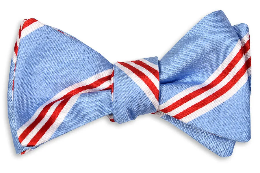 Statesman Stripe Light Blue Bow Tie