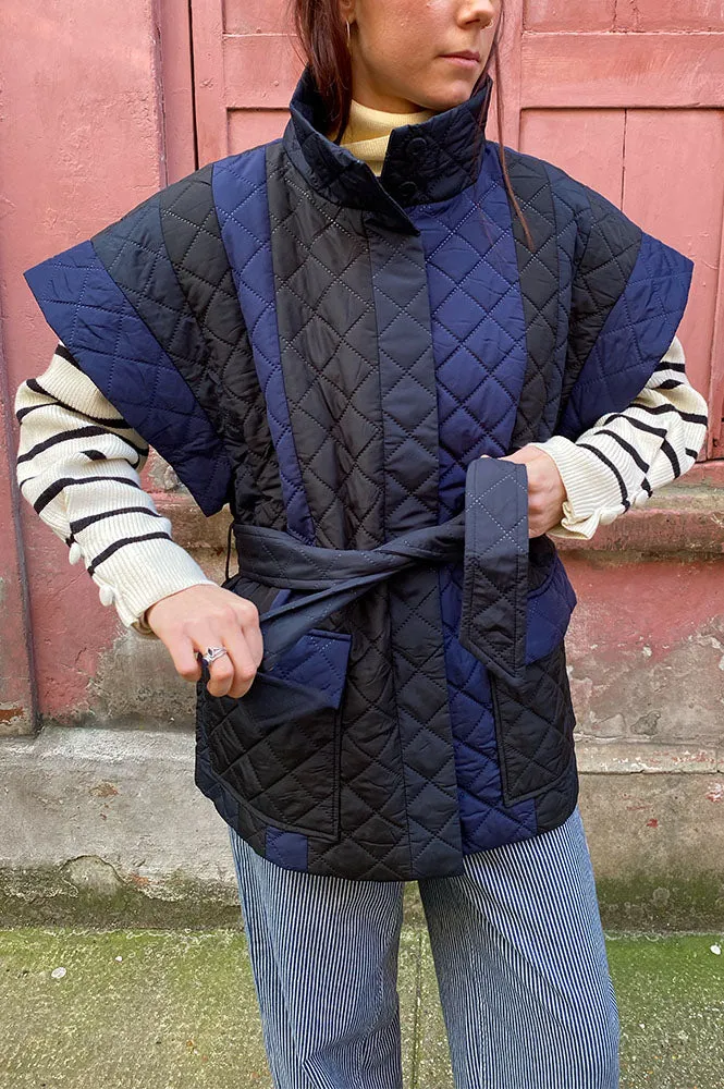 Stella Nova Blue Striped Quilted Vest