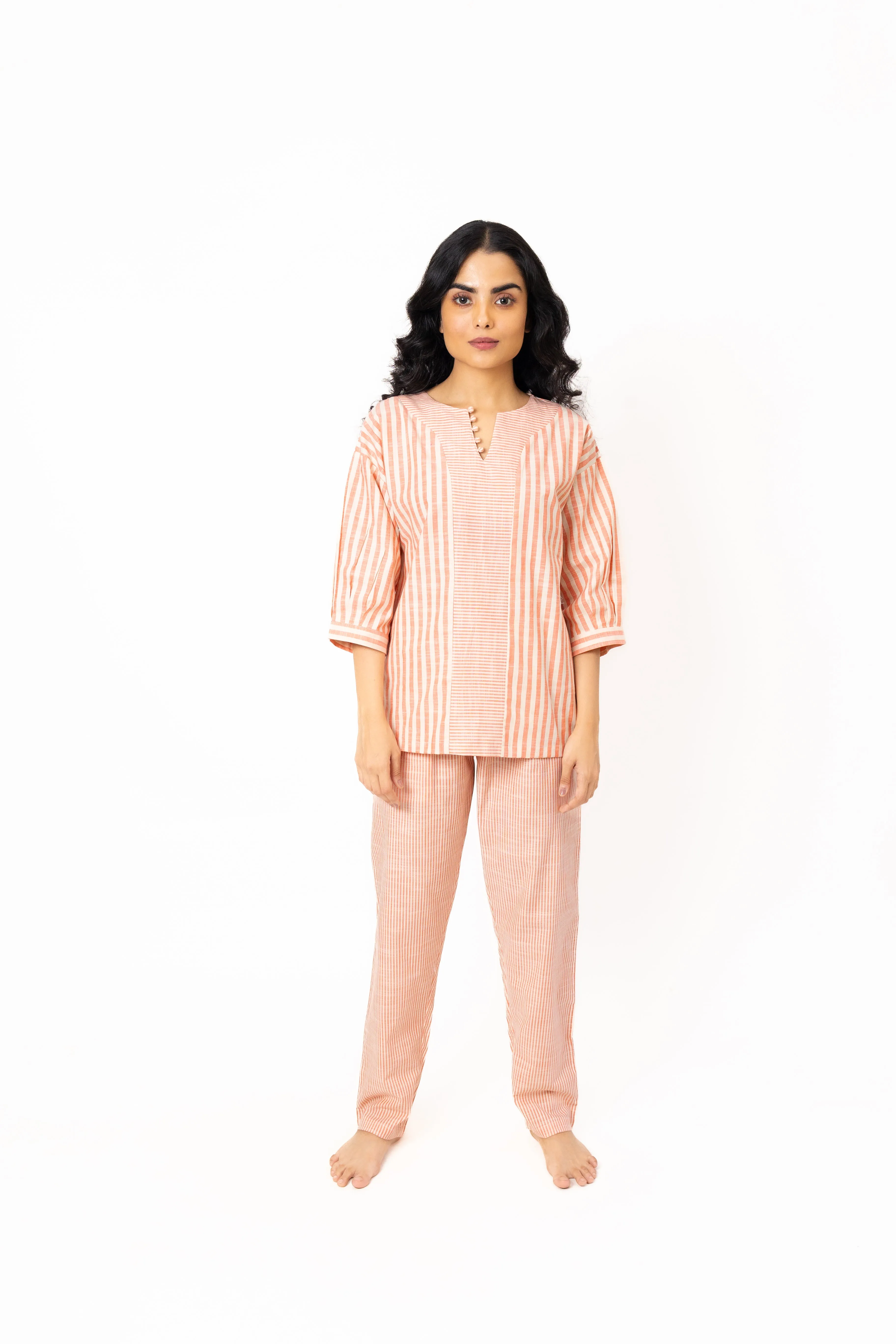 Sunset Stripes  Cotton Nightsuit