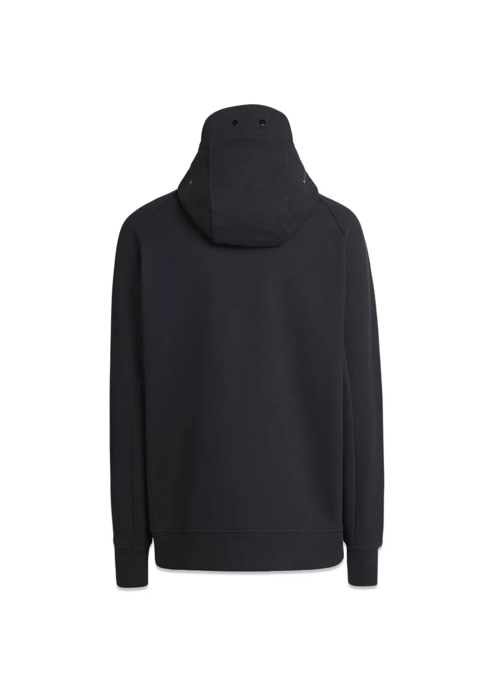 Sweatshirts Hooded Open Diagonal Raised Fleece - Black