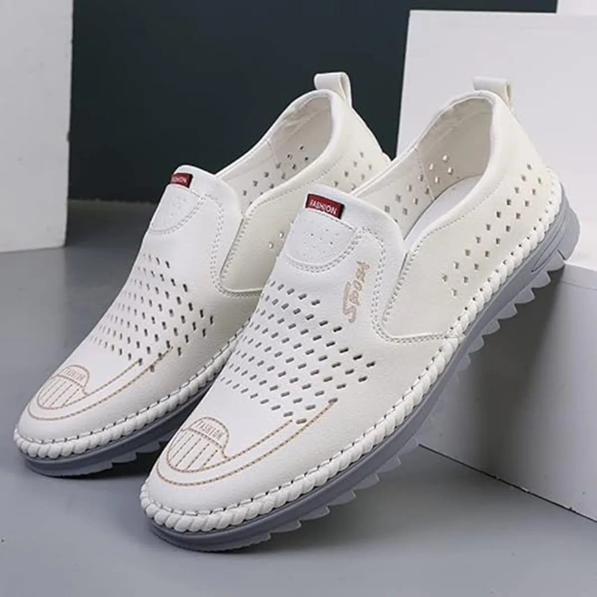 TangDao Mens Loafers, Leather Slip On Moccasins Penny Loafers, Breathable Driving Walking Lightweight Casual Shoes