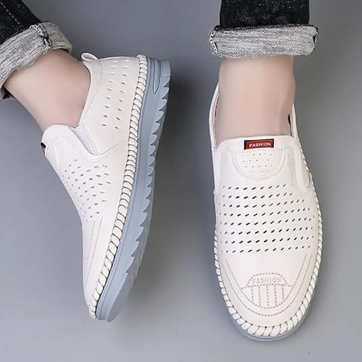 TangDao Mens Loafers, Leather Slip On Moccasins Penny Loafers, Breathable Driving Walking Lightweight Casual Shoes