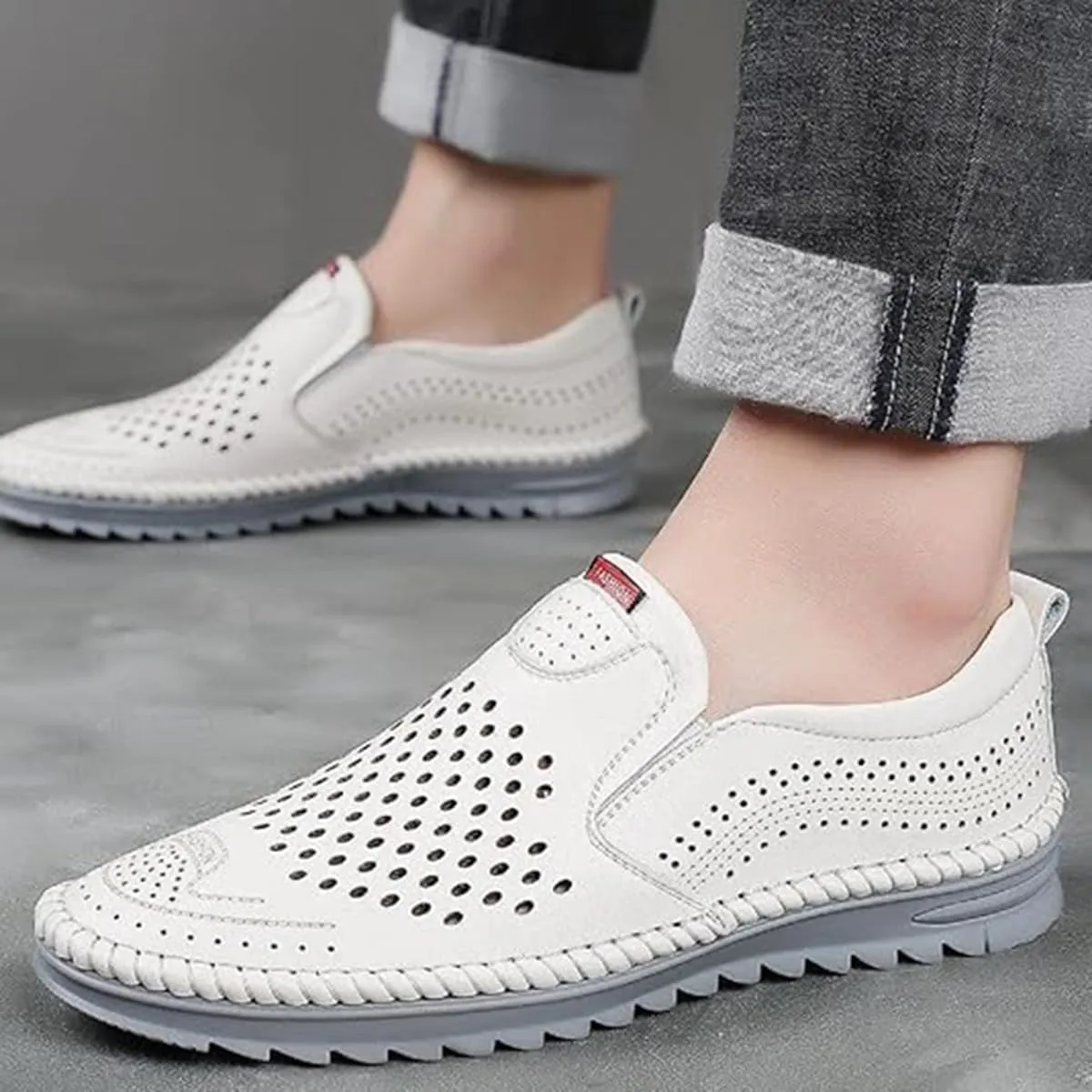 TangDao Mens Loafers, Leather Slip On Moccasins Penny Loafers, Breathable Driving Walking Lightweight Casual Shoes