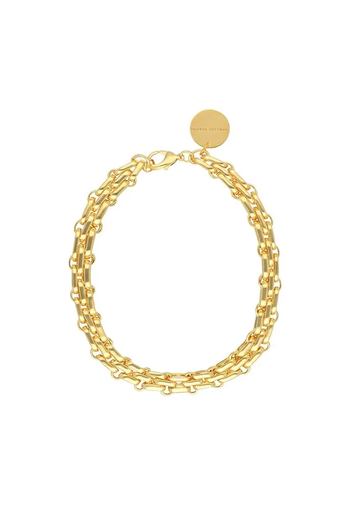 Three Layered Necklace - Gold