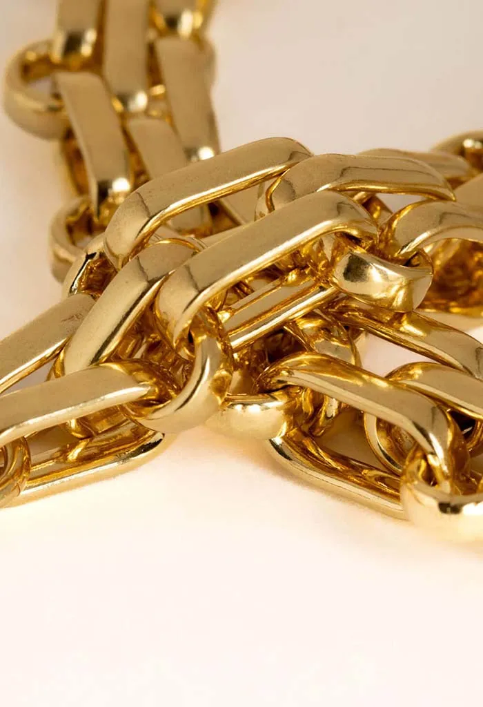 Three Layered Necklace - Gold