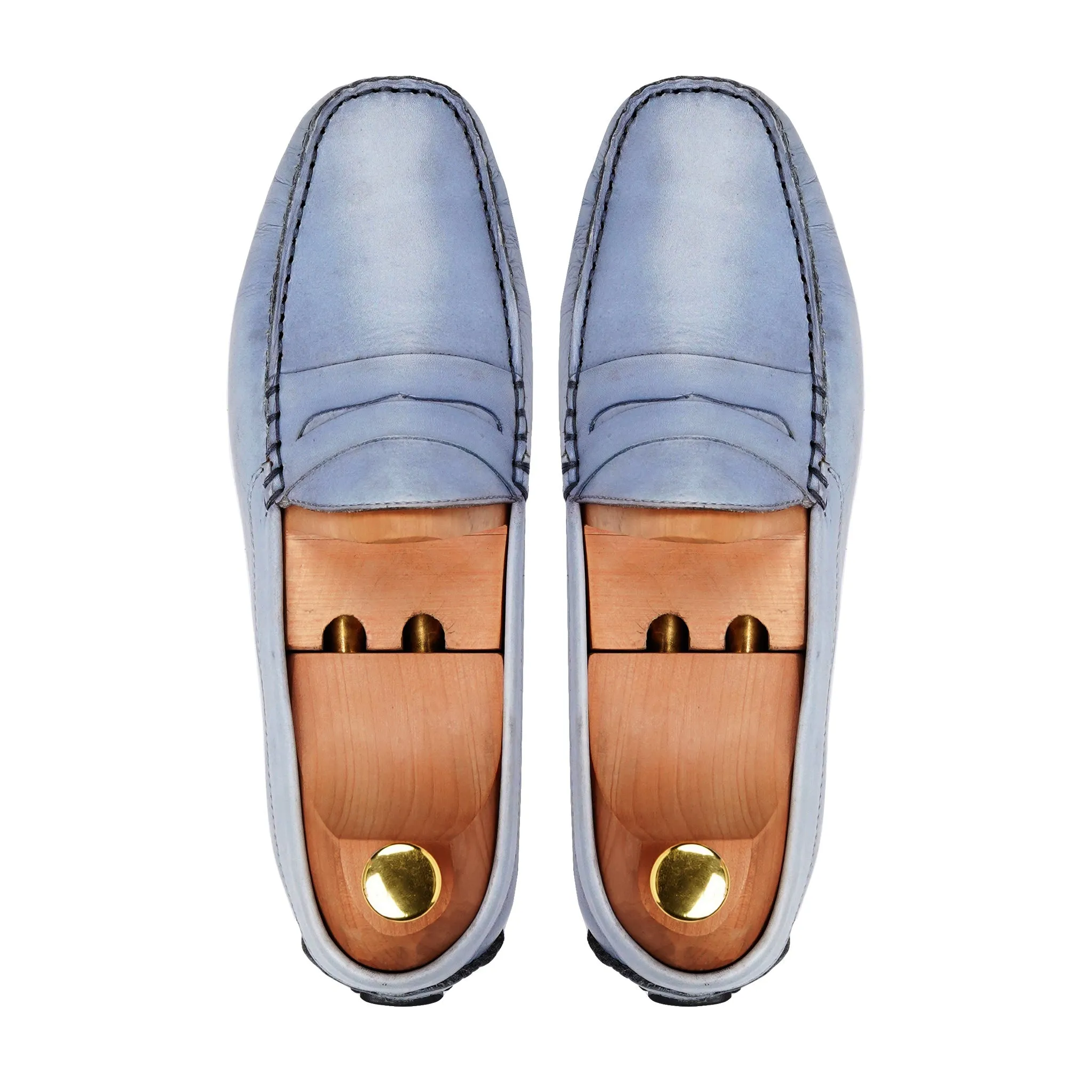 Tuscan - Men's Sky Blue Calf Leather Driver Shoe