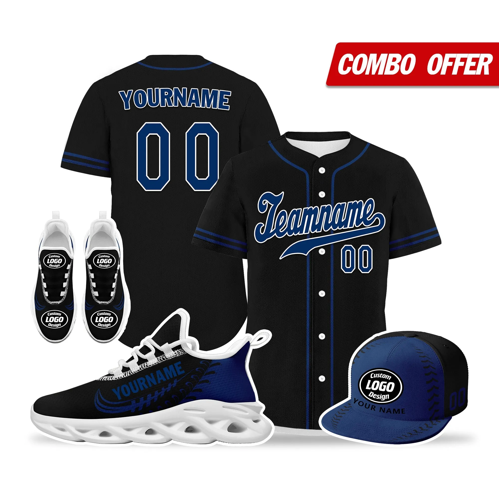Unique Gift,Custom Black Jersey MaxSoul Shoes and Hat Combo Offer Personalized ZH-bd0b00e0-bd