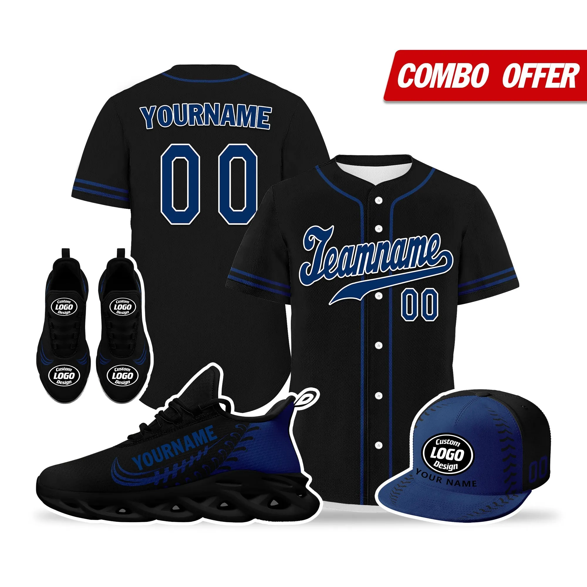 Unique Gift,Custom Black Jersey MaxSoul Shoes and Hat Combo Offer Personalized ZH-bd0b00e0-bd