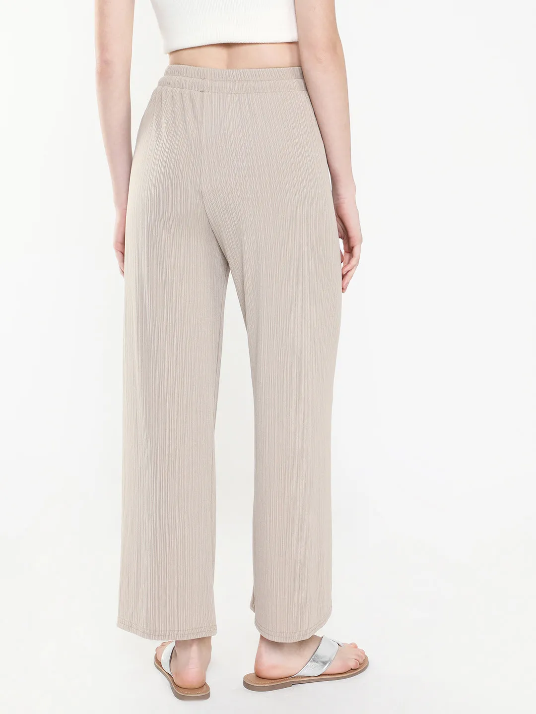 Women Solid Beige Trouser