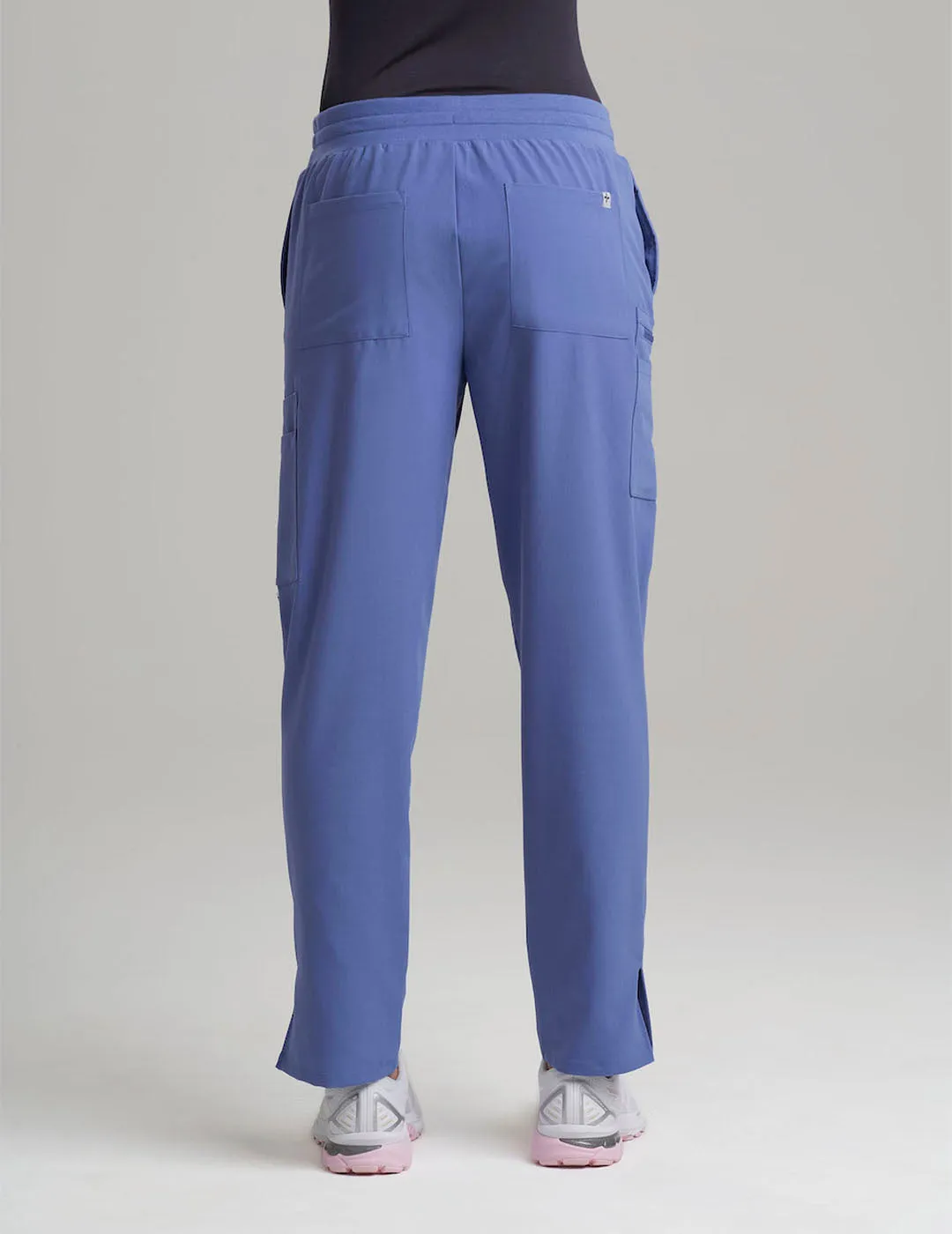 Womens 9-Pocket Straight Leg Scrub Pants