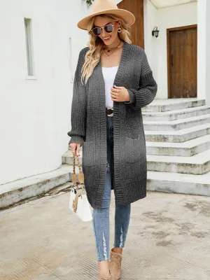 Womens Ombre Knit Drape Cardigan SIZE S-XL