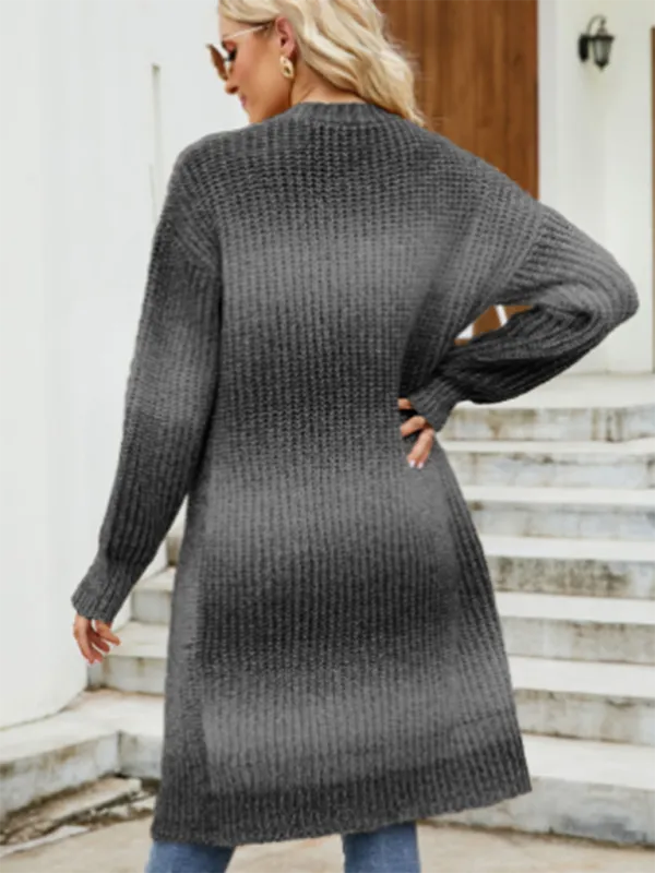 Womens Ombre Knit Drape Cardigan SIZE S-XL