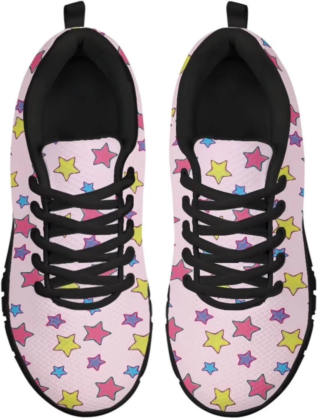 Women's Running Shoes Lightweight Breathable Tennis Shoes for Teenager Girls Lace-Up Comfortable Sneakers Gift for Mom Wife Daughters Suitable for All Seasons Black Sole Size 5-12