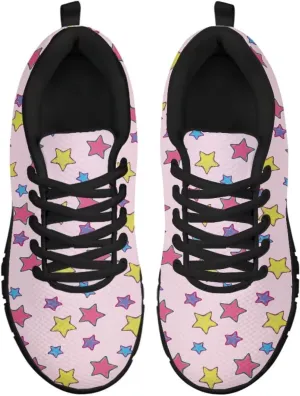 Women's Running Shoes Lightweight Breathable Tennis Shoes for Teenager Girls Lace-Up Comfortable Sneakers Gift for Mom Wife Daughters Suitable for All Seasons Black Sole Size 5-12